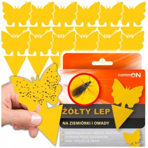 12 szt. LEP MOTYL ziemiórki mszyce muszki owocówki owady ŻÓŁTY DO DONICZEK