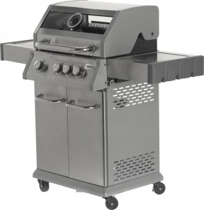 GRILL GAZOWY OGRODOWY 11,5KW 3+1 Z SZYBĄ STAL NIERDZEWNA ŻELIWNY RUSZT YATO