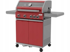 GRILL GAZOWY OGRODOWY 4+1 14,2KW CZERWONY 5 PALNIKÓW YATO ŻELIWNY RUSZT