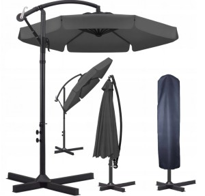 Parasol z wysięgnikiem GardenLine szary 350 x 210 cm