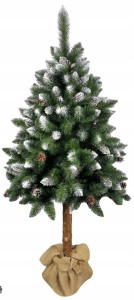 CHOINKA SZTUCZNA NA PNIU 180cm DIAMENTOWA GĘSTA SOSNA OŚNIEŻONA JAK ŻYWA