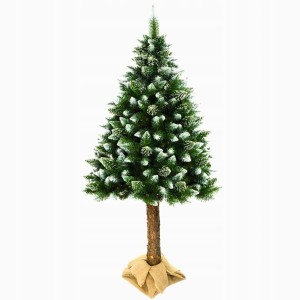 CHOINKA SZTUCZNA NA PNIU PIĘKNA SOSNA DIAMENTOWA GĘSTA OŚNIEŻONA 180 CM