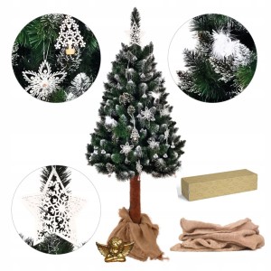 CHOINKA SZTUCZNA 180 CM NA PNIU PIĘKNA SOSNA DIAMENTOWA GĘSTA OŚNIEŻONA HIT